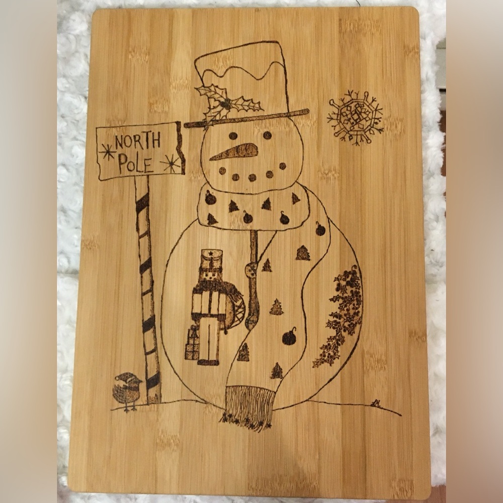 Bamboo Snowman Cutting Board
